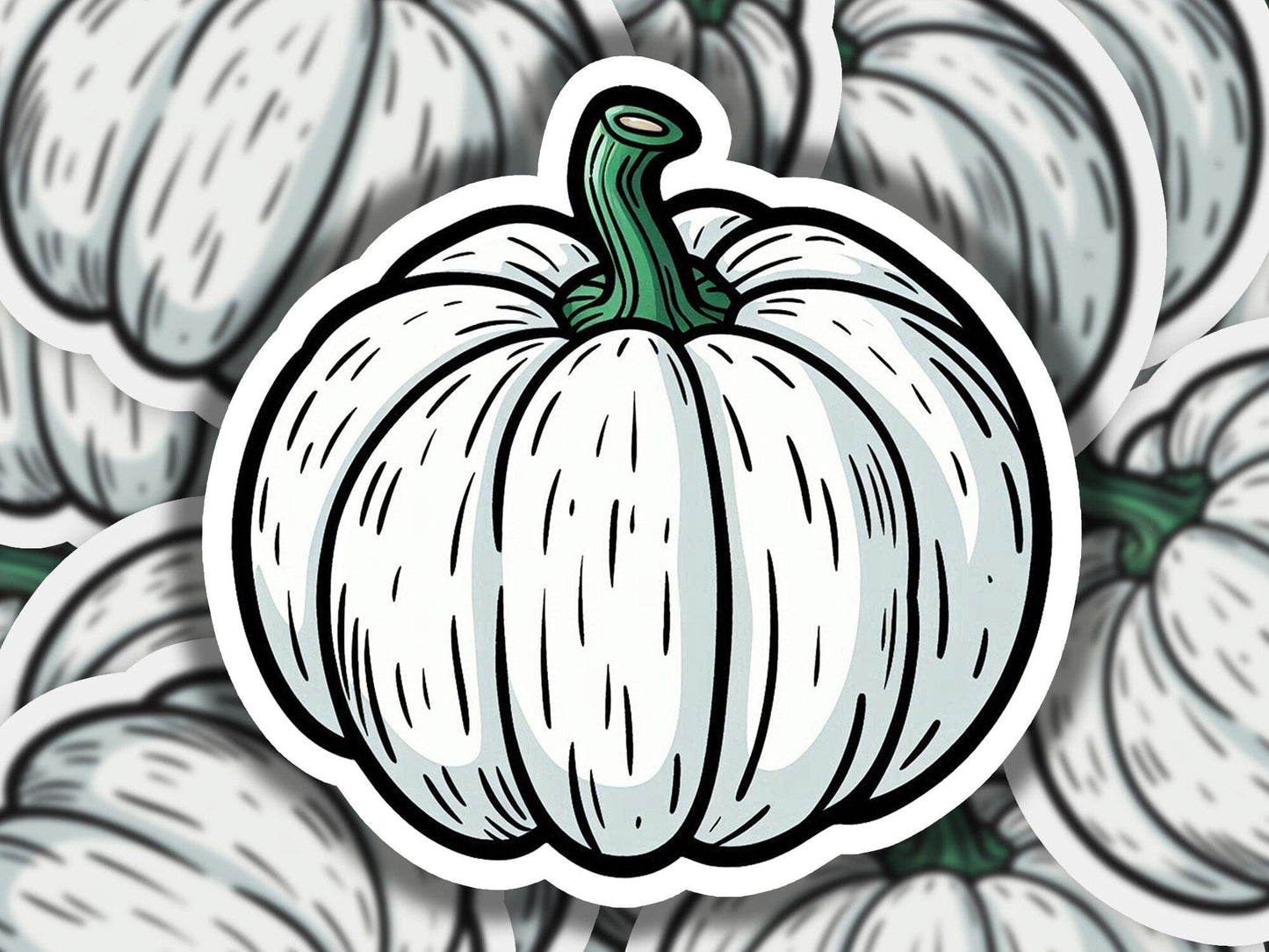 a drawing of a pumpkin surrounded by smaller pumpkins