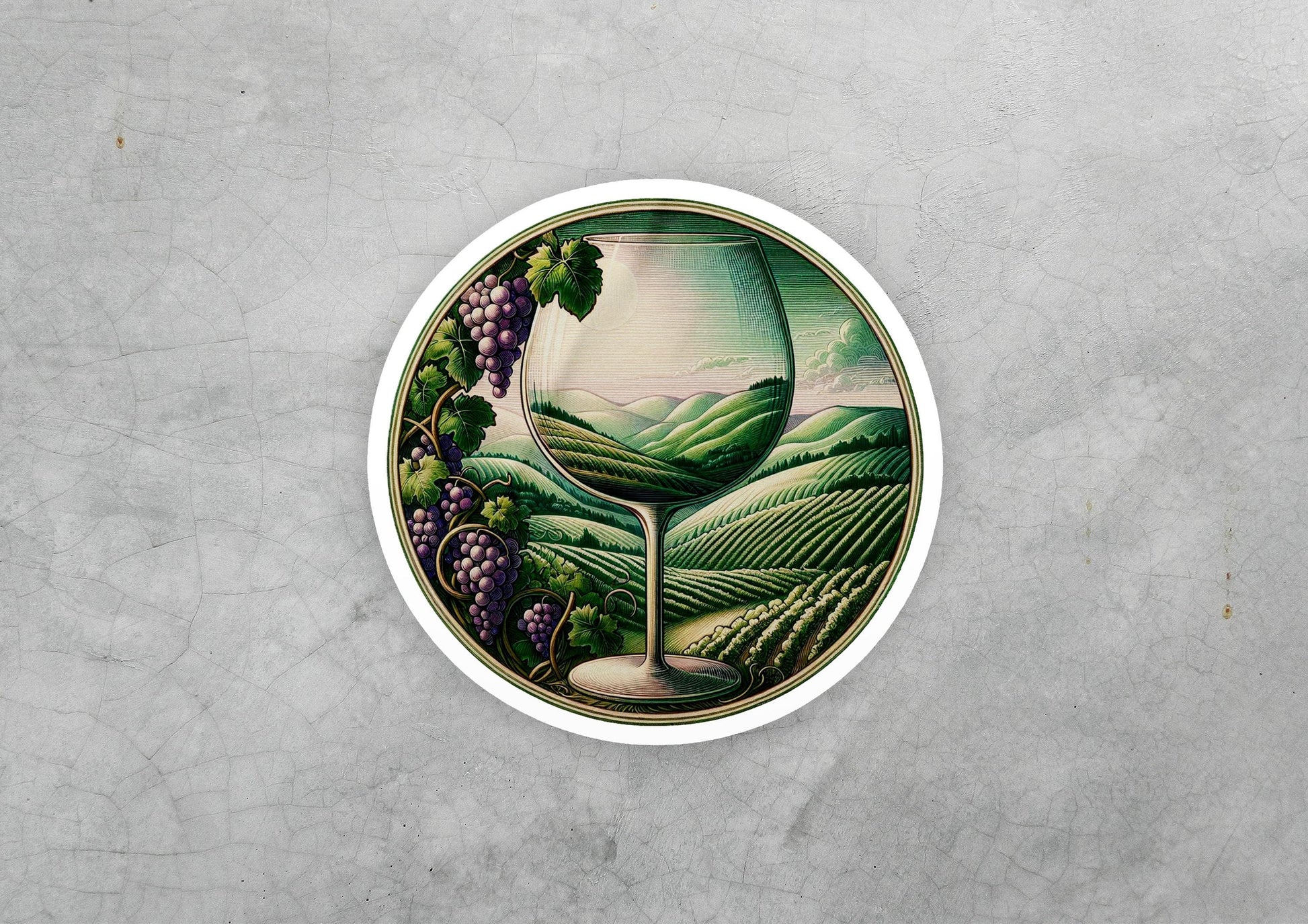a painting of a glass of wine on a wall