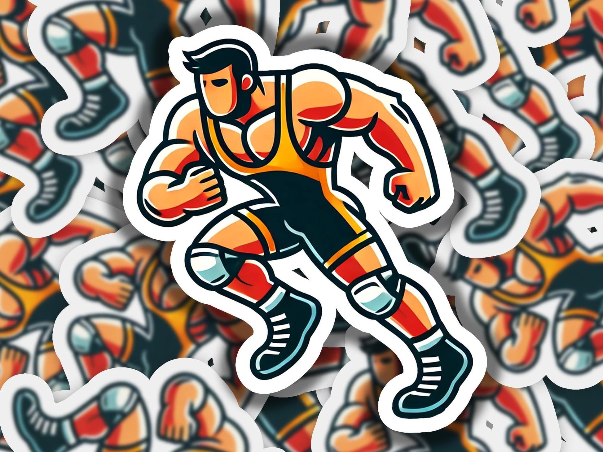 a sticker of a football player running
