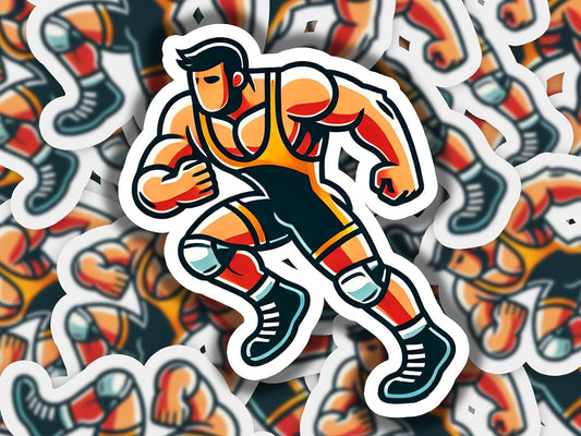 a sticker of a football player running