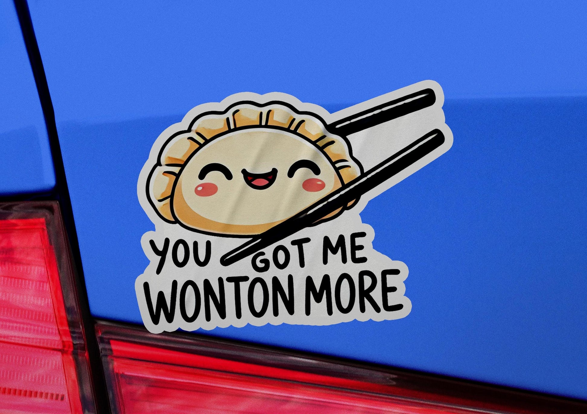 a close up of a car with a sticker on it