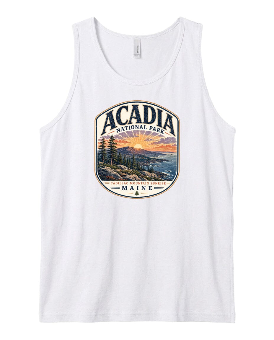 YOUTH Acadia National Park Badge Chest Logo T Shirt | Hoodie | Long Sleeve | Sweatshirt | Crew Neck | Tank Top 1 Fiesta Doodle waterproof vinyl sticker. dishwasher safe outdoor sticker.