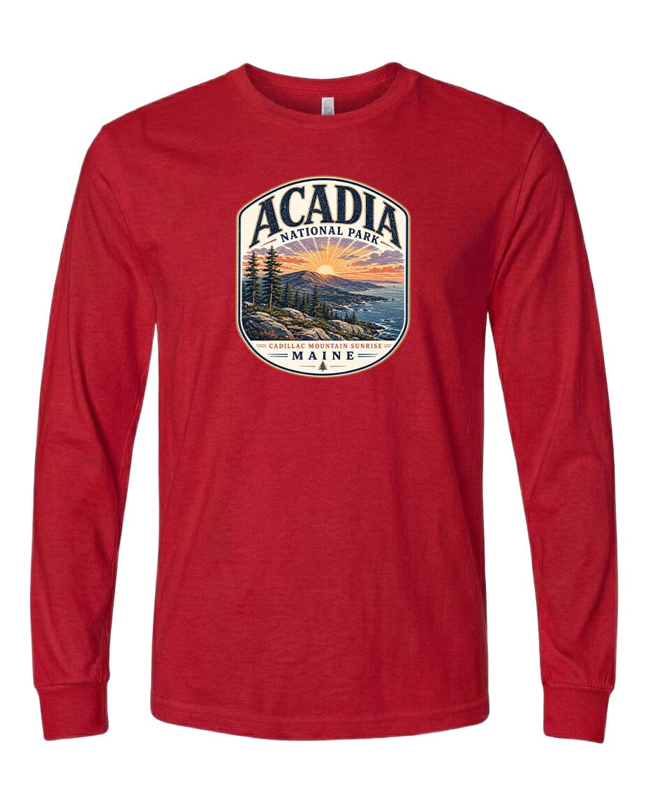 YOUTH Acadia National Park Badge Chest Logo T Shirt | Hoodie | Long Sleeve | Sweatshirt | Crew Neck | Tank Top 1 Fiesta Doodle waterproof vinyl sticker. dishwasher safe outdoor sticker.