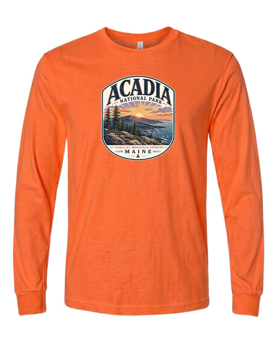 YOUTH Acadia National Park Badge Chest Logo T Shirt | Hoodie | Long Sleeve | Sweatshirt | Crew Neck | Tank Top 1 Fiesta Doodle waterproof vinyl sticker. dishwasher safe outdoor sticker.