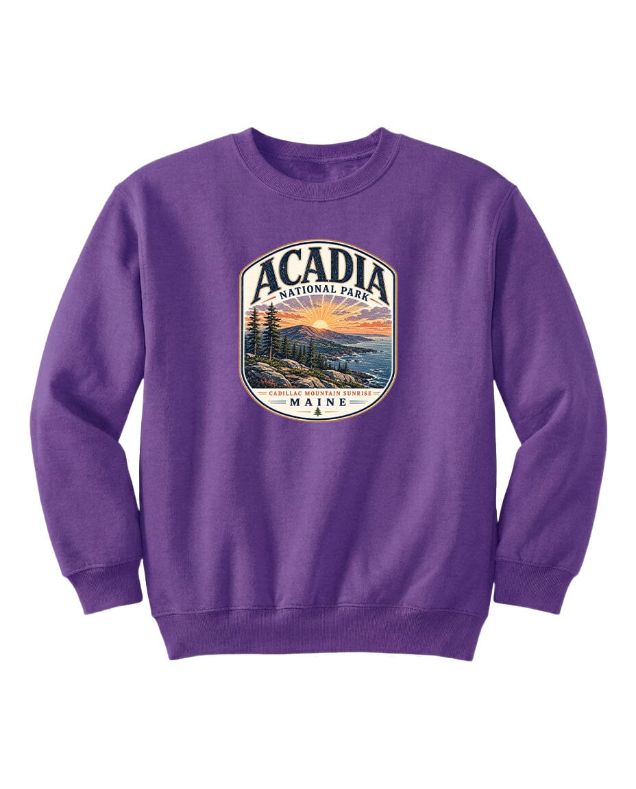 YOUTH Acadia National Park Badge Chest Logo T Shirt | Hoodie | Long Sleeve | Sweatshirt | Crew Neck | Tank Top 1 Fiesta Doodle waterproof vinyl sticker. dishwasher safe outdoor sticker.