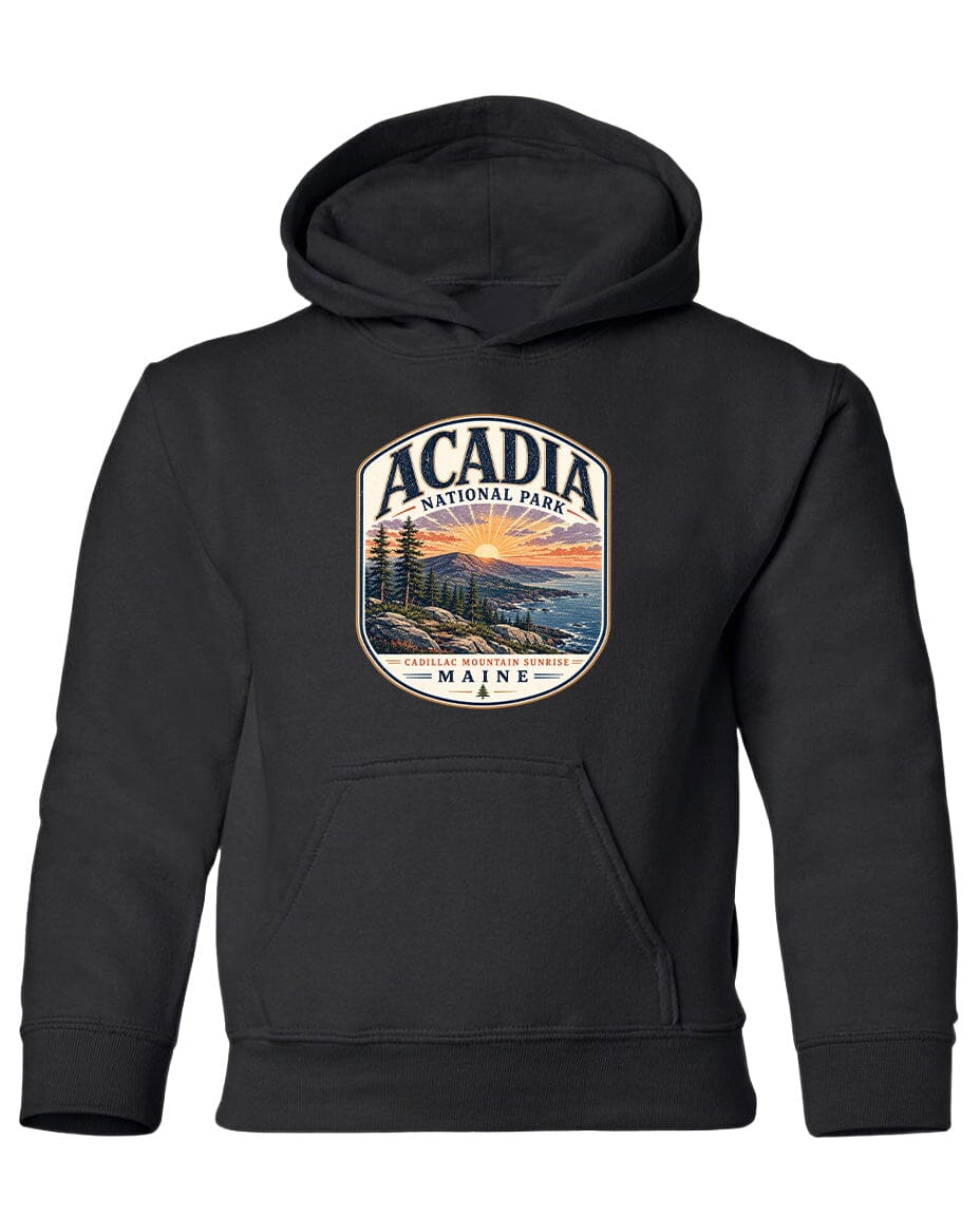 YOUTH Acadia National Park Badge Chest Logo T Shirt | Hoodie | Long Sleeve | Sweatshirt | Crew Neck | Tank Top 1 Fiesta Doodle waterproof vinyl sticker. dishwasher safe outdoor sticker.