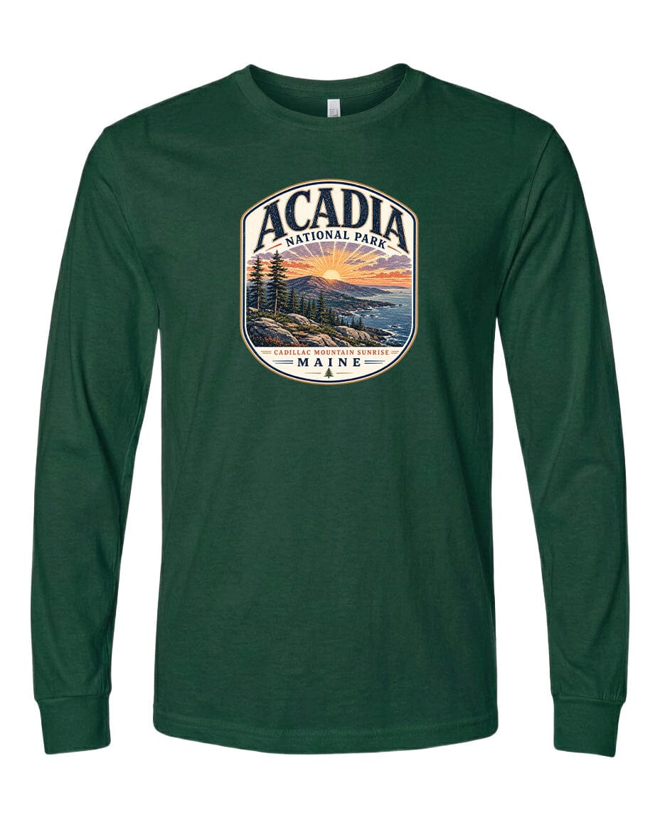 YOUTH Acadia National Park Badge Chest Logo T Shirt | Hoodie | Long Sleeve | Sweatshirt | Crew Neck | Tank Top 1 Fiesta Doodle waterproof vinyl sticker. dishwasher safe outdoor sticker.
