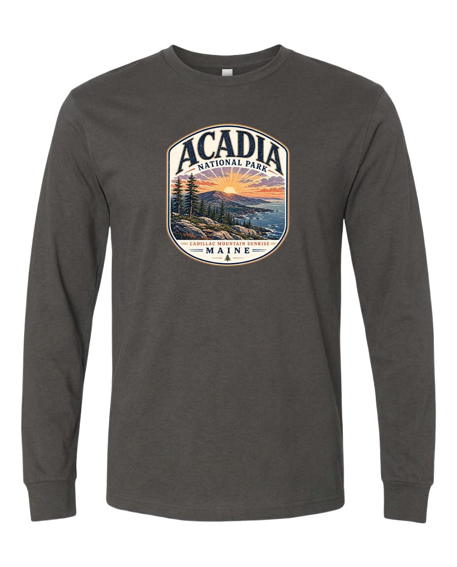 YOUTH Acadia National Park Badge Chest Logo T Shirt | Hoodie | Long Sleeve | Sweatshirt | Crew Neck | Tank Top 1 Fiesta Doodle waterproof vinyl sticker. dishwasher safe outdoor sticker.