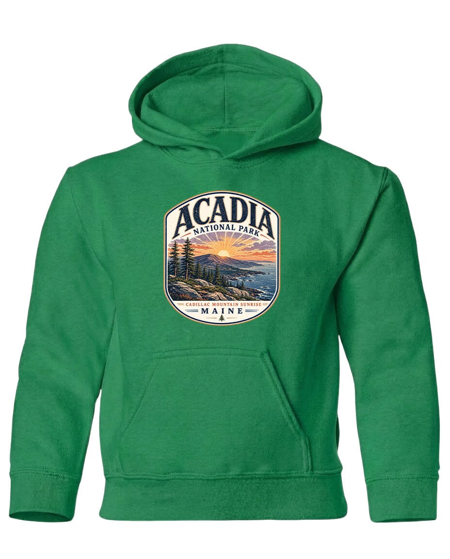 YOUTH Acadia National Park Badge Chest Logo T Shirt | Hoodie | Long Sleeve | Sweatshirt | Crew Neck | Tank Top 1 Fiesta Doodle waterproof vinyl sticker. dishwasher safe outdoor sticker.
