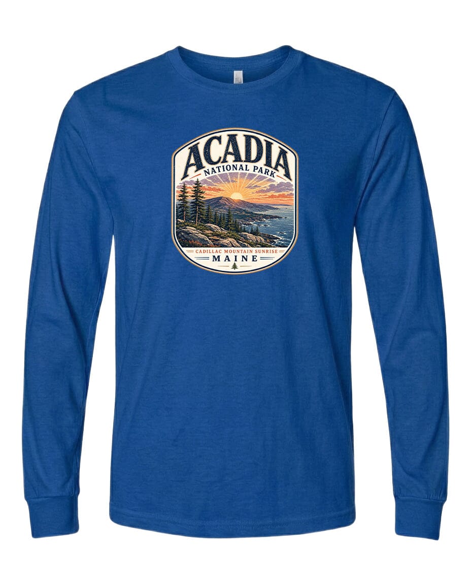 YOUTH Acadia National Park Badge Chest Logo T Shirt | Hoodie | Long Sleeve | Sweatshirt | Crew Neck | Tank Top 1 Fiesta Doodle waterproof vinyl sticker. dishwasher safe outdoor sticker.