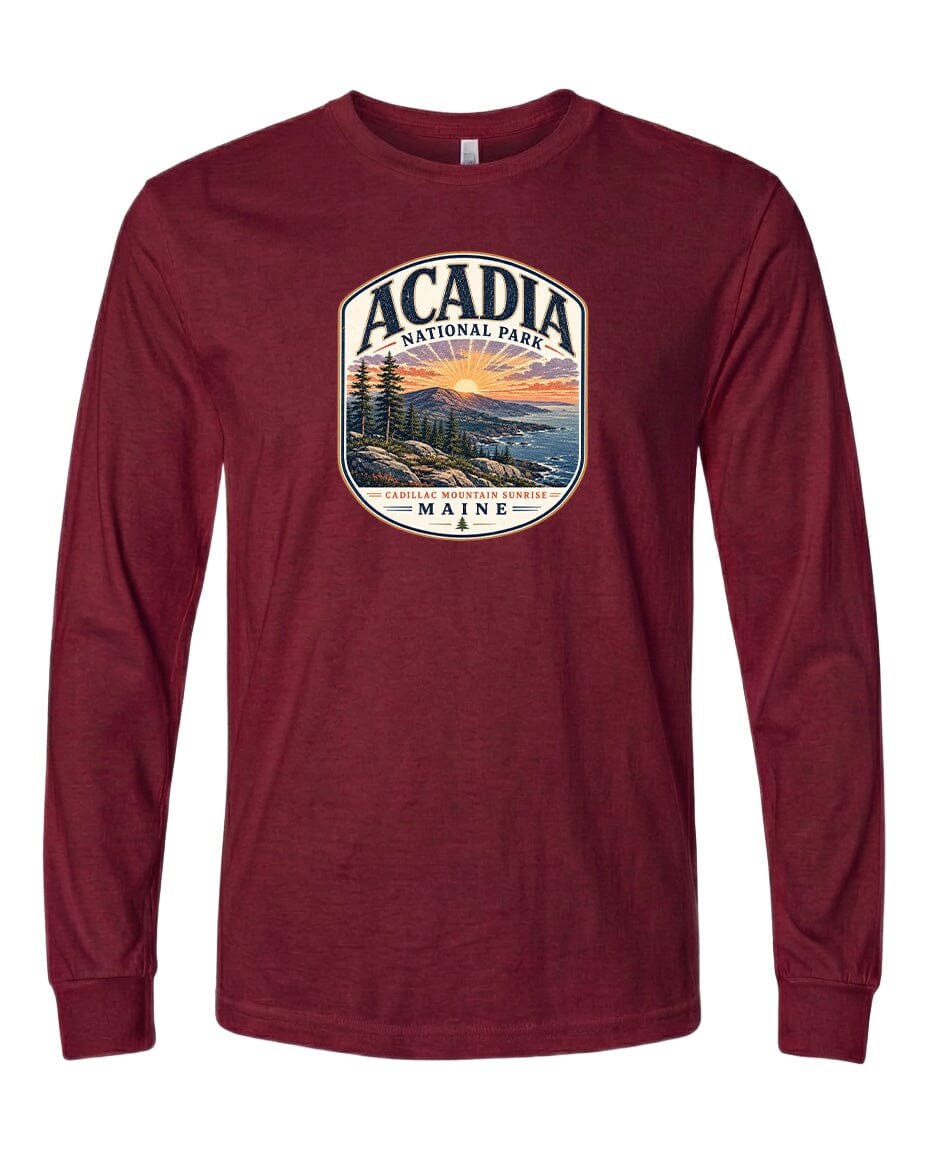 YOUTH Acadia National Park Badge Chest Logo T Shirt | Hoodie | Long Sleeve | Sweatshirt | Crew Neck | Tank Top 1 Fiesta Doodle waterproof vinyl sticker. dishwasher safe outdoor sticker.