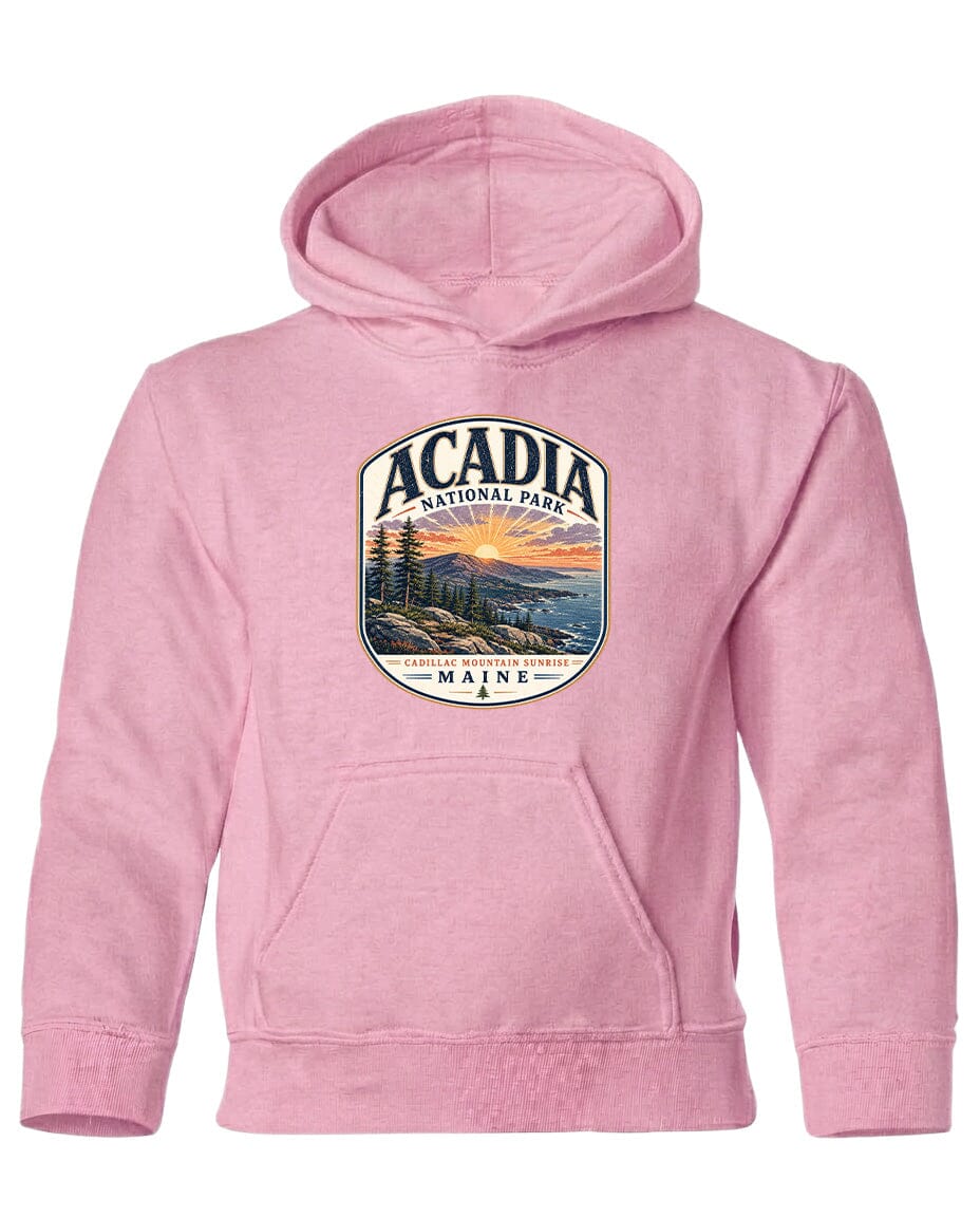 YOUTH Acadia National Park Badge Chest Logo T Shirt | Hoodie | Long Sleeve | Sweatshirt | Crew Neck | Tank Top 1 Fiesta Doodle waterproof vinyl sticker. dishwasher safe outdoor sticker.