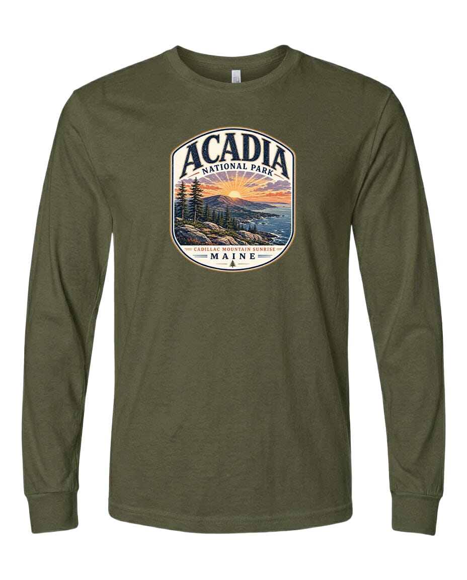 YOUTH Acadia National Park Badge Chest Logo T Shirt | Hoodie | Long Sleeve | Sweatshirt | Crew Neck | Tank Top 1 Fiesta Doodle waterproof vinyl sticker. dishwasher safe outdoor sticker.
