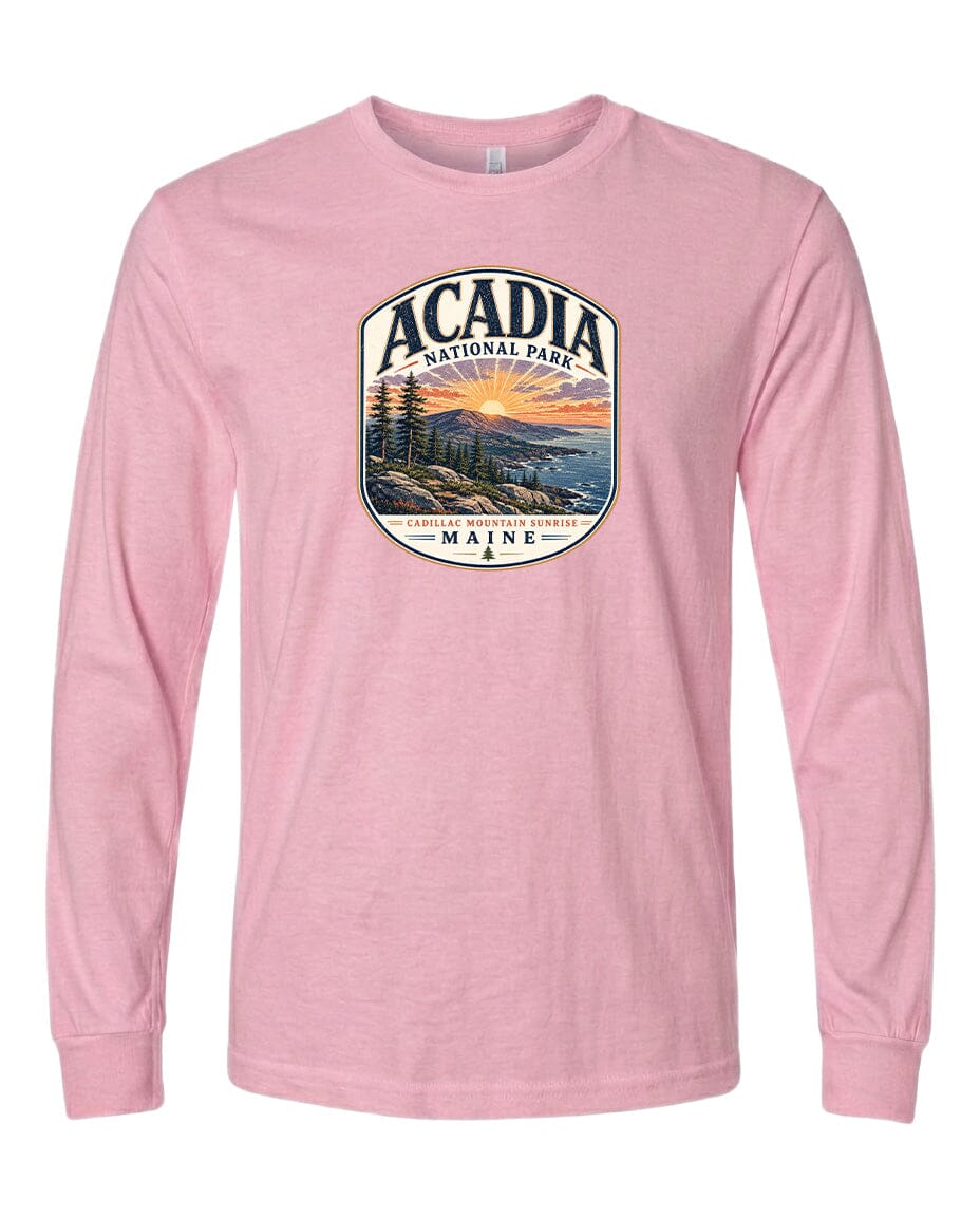 YOUTH Acadia National Park Badge Chest Logo T Shirt | Hoodie | Long Sleeve | Sweatshirt | Crew Neck | Tank Top 1 Fiesta Doodle waterproof vinyl sticker. dishwasher safe outdoor sticker.