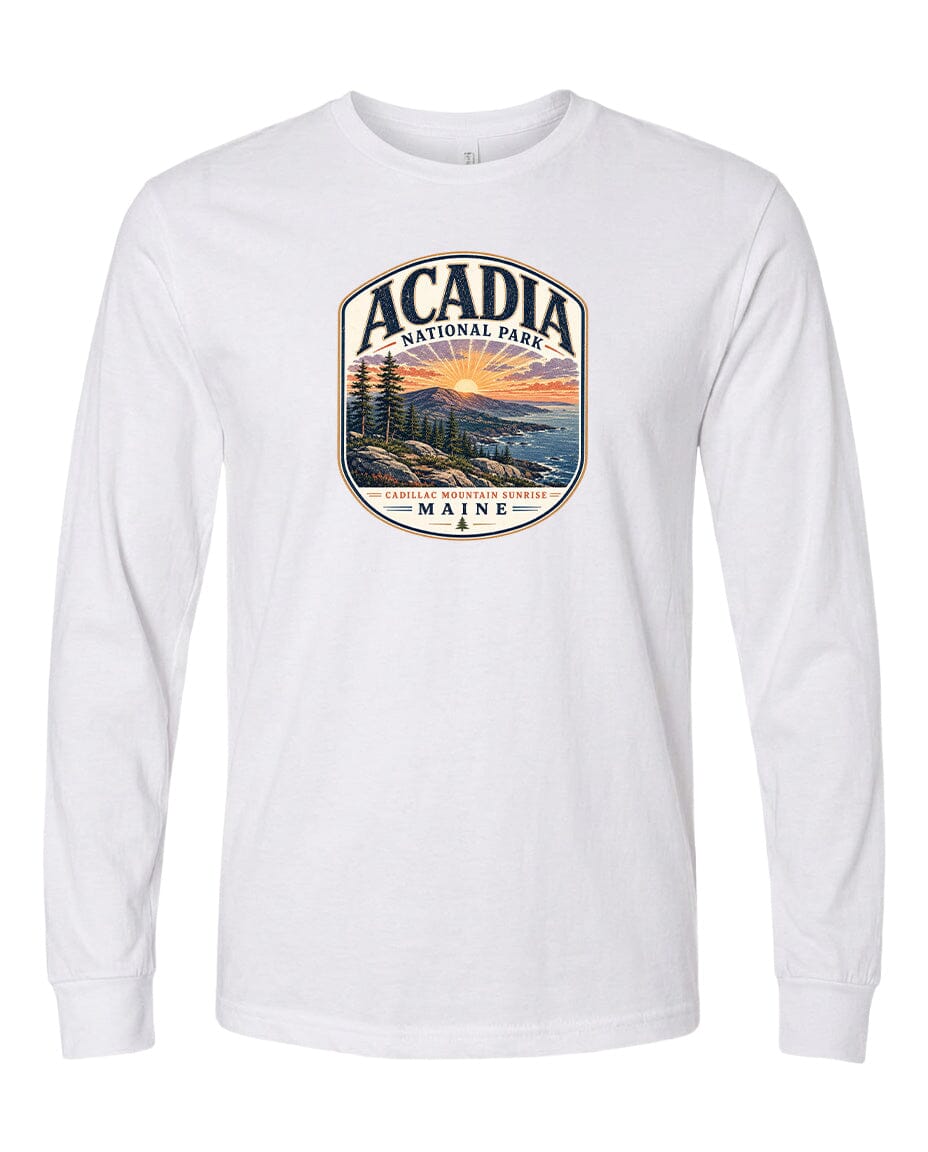 YOUTH Acadia National Park Badge Chest Logo T Shirt | Hoodie | Long Sleeve | Sweatshirt | Crew Neck | Tank Top 1 Fiesta Doodle waterproof vinyl sticker. dishwasher safe outdoor sticker.