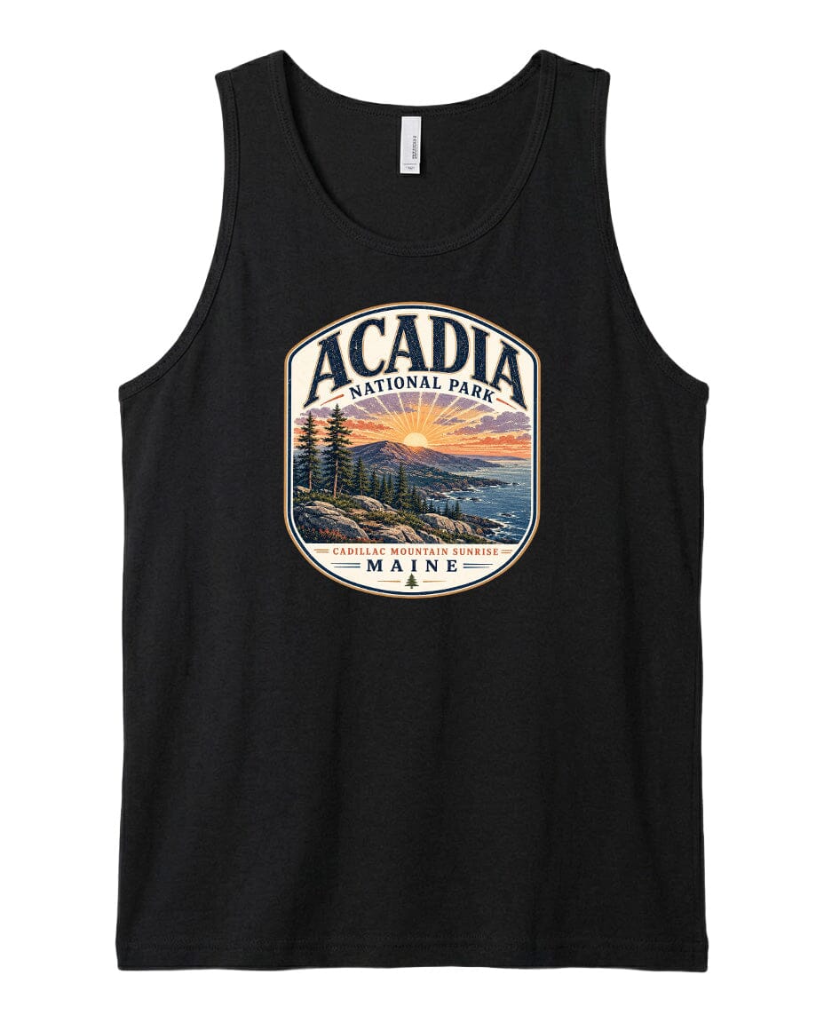 YOUTH Acadia National Park Badge Chest Logo T Shirt | Hoodie | Long Sleeve | Sweatshirt | Crew Neck | Tank Top 1 Fiesta Doodle waterproof vinyl sticker. dishwasher safe outdoor sticker.