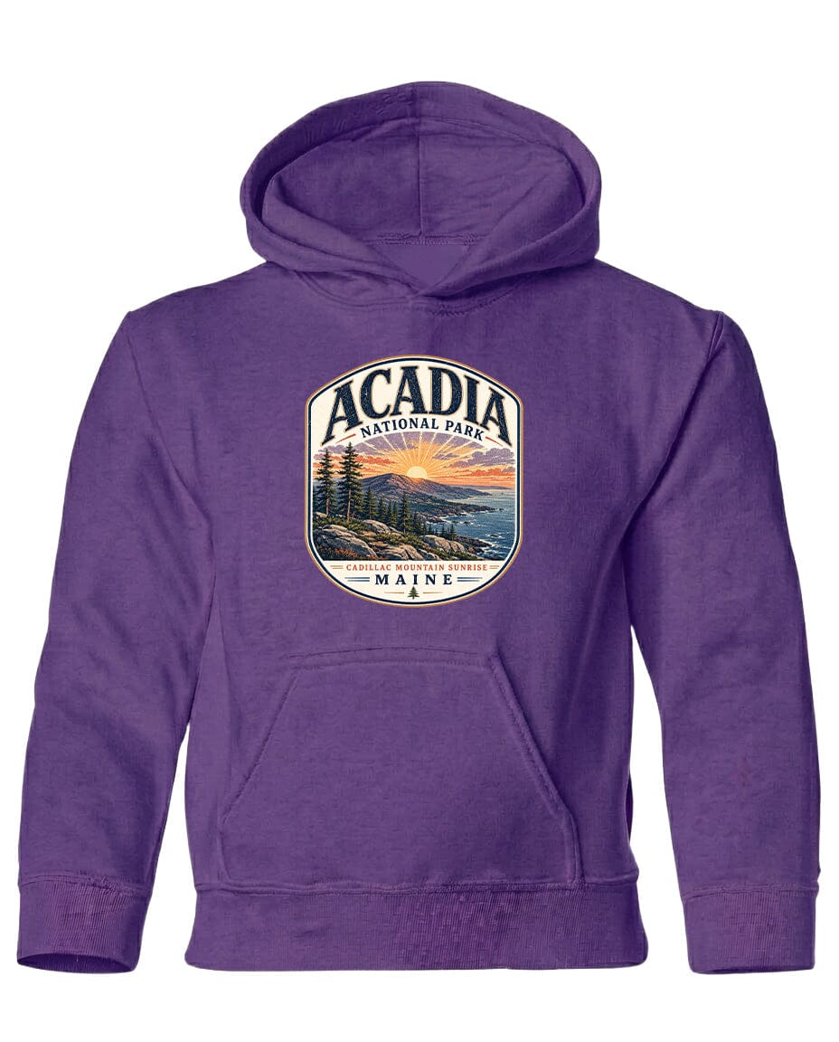 YOUTH Acadia National Park Badge Chest Logo T Shirt | Hoodie | Long Sleeve | Sweatshirt | Crew Neck | Tank Top 1 Fiesta Doodle waterproof vinyl sticker. dishwasher safe outdoor sticker.