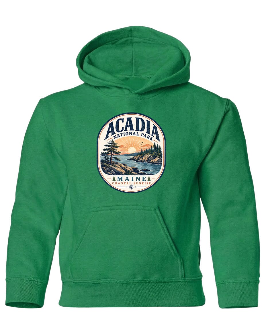 YOUTH Acadia National Park Badge Chest Logo T Shirt | Hoodie | Long Sleeve | Sweatshirt | Crew Neck | Tank Top 2 Fiesta Doodle waterproof vinyl sticker. dishwasher safe outdoor sticker.