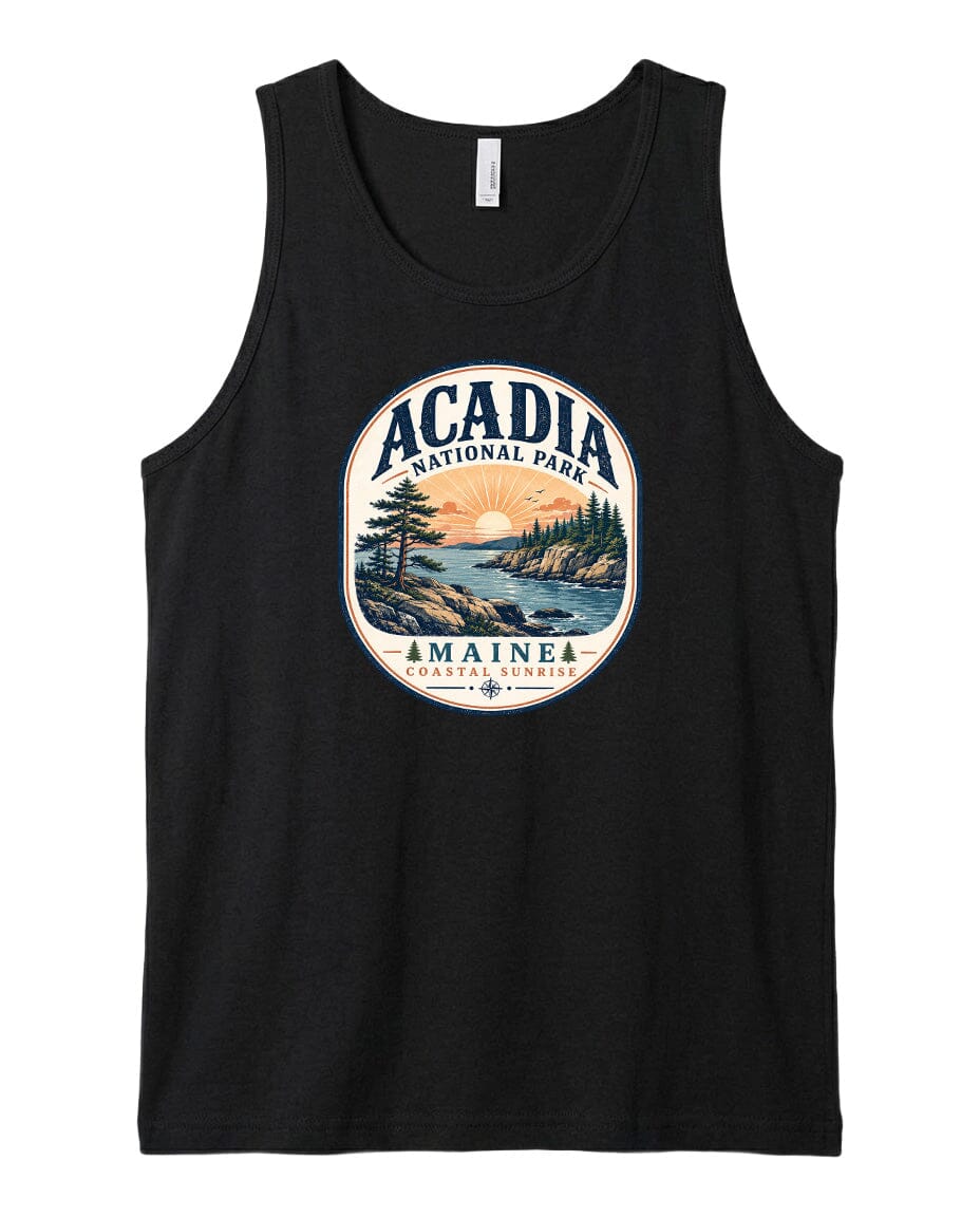 YOUTH Acadia National Park Badge Chest Logo T Shirt | Hoodie | Long Sleeve | Sweatshirt | Crew Neck | Tank Top 2 Fiesta Doodle waterproof vinyl sticker. dishwasher safe outdoor sticker.