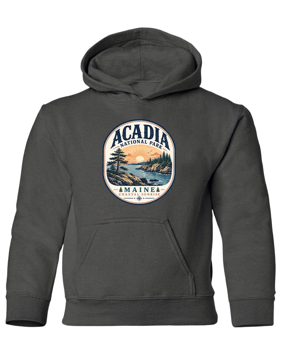 YOUTH Acadia National Park Badge Chest Logo T Shirt | Hoodie | Long Sleeve | Sweatshirt | Crew Neck | Tank Top 2 Fiesta Doodle waterproof vinyl sticker. dishwasher safe outdoor sticker.
