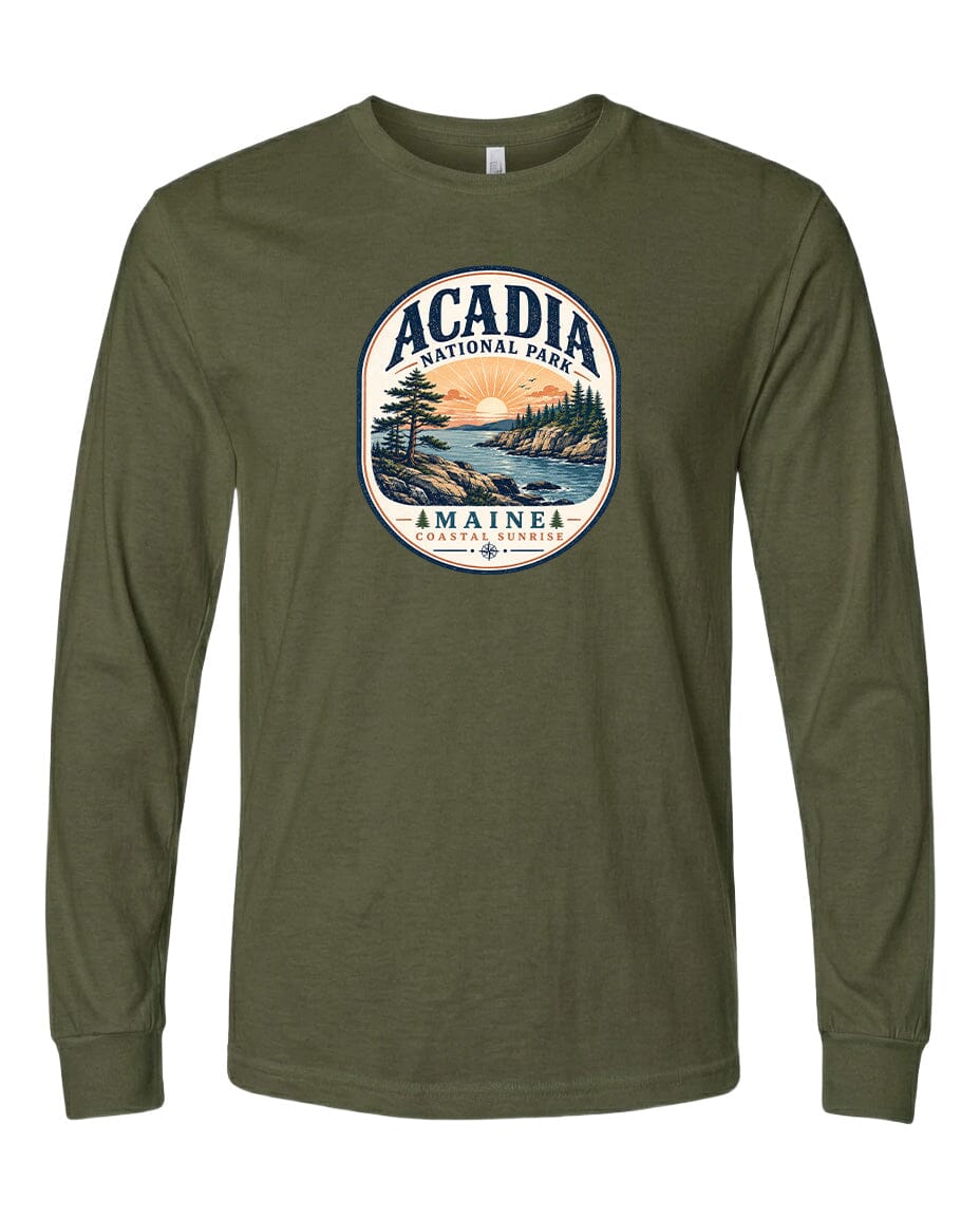 YOUTH Acadia National Park Badge Chest Logo T Shirt | Hoodie | Long Sleeve | Sweatshirt | Crew Neck | Tank Top 2 Fiesta Doodle waterproof vinyl sticker. dishwasher safe outdoor sticker.