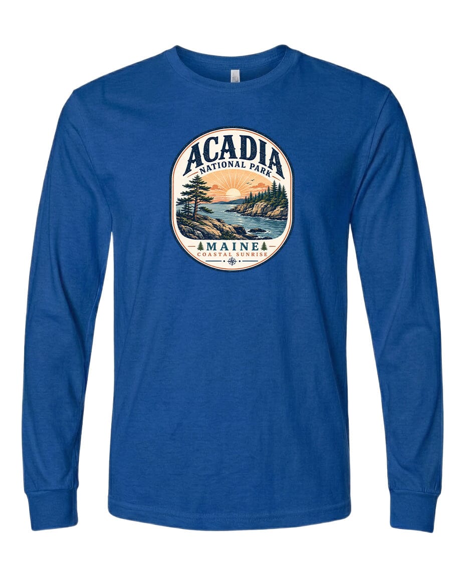 YOUTH Acadia National Park Badge Chest Logo T Shirt | Hoodie | Long Sleeve | Sweatshirt | Crew Neck | Tank Top 2 Fiesta Doodle waterproof vinyl sticker. dishwasher safe outdoor sticker.