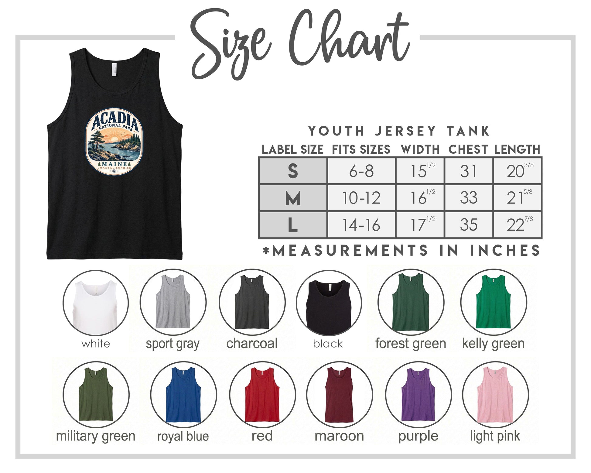 YOUTH Acadia National Park Badge Chest Logo T Shirt | Hoodie | Long Sleeve | Sweatshirt | Crew Neck | Tank Top 2 Fiesta Doodle waterproof vinyl sticker. dishwasher safe outdoor sticker.