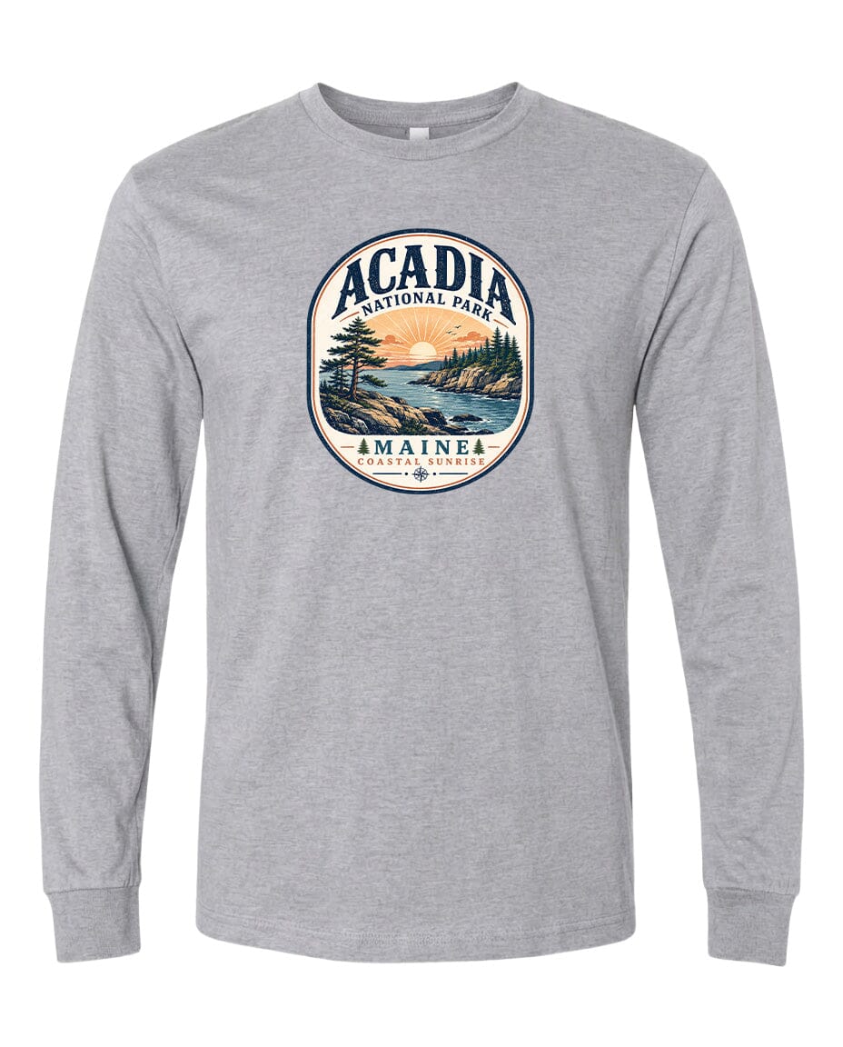 YOUTH Acadia National Park Badge Chest Logo T Shirt | Hoodie | Long Sleeve | Sweatshirt | Crew Neck | Tank Top 2 Fiesta Doodle waterproof vinyl sticker. dishwasher safe outdoor sticker.