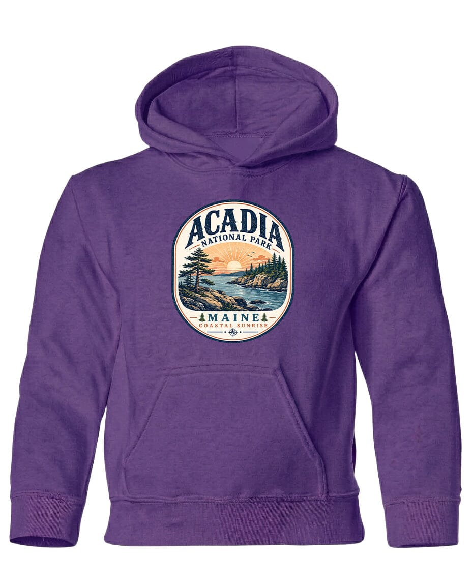 YOUTH Acadia National Park Badge Chest Logo T Shirt | Hoodie | Long Sleeve | Sweatshirt | Crew Neck | Tank Top 2 Fiesta Doodle waterproof vinyl sticker. dishwasher safe outdoor sticker.