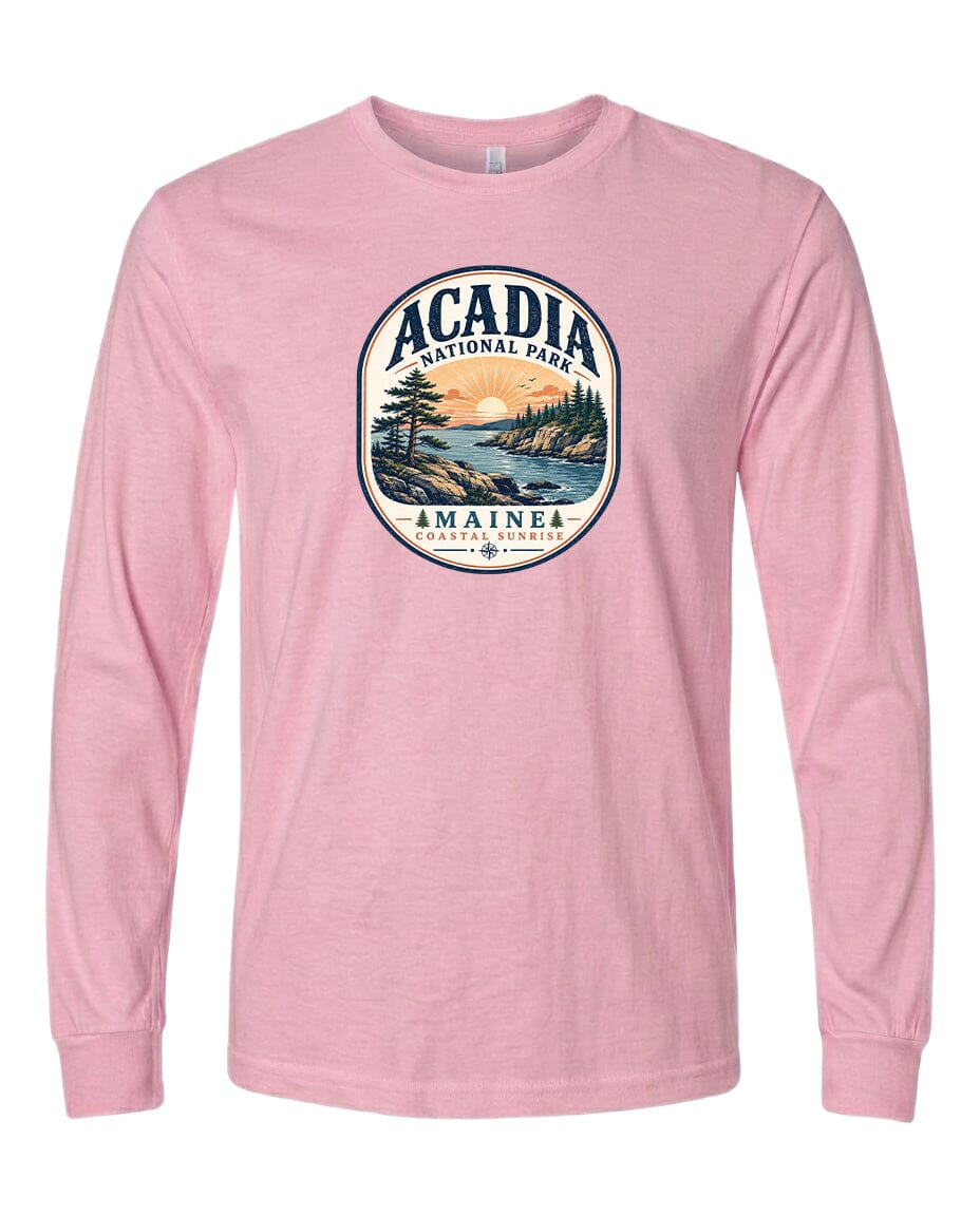 YOUTH Acadia National Park Badge Chest Logo T Shirt | Hoodie | Long Sleeve | Sweatshirt | Crew Neck | Tank Top 2 Fiesta Doodle waterproof vinyl sticker. dishwasher safe outdoor sticker.