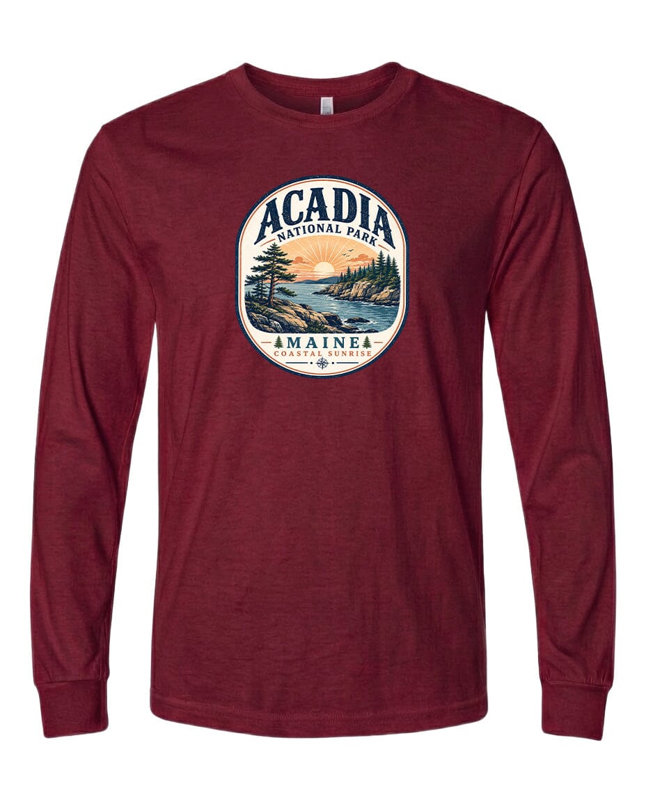 YOUTH Acadia National Park Badge Chest Logo T Shirt | Hoodie | Long Sleeve | Sweatshirt | Crew Neck | Tank Top 2 Fiesta Doodle waterproof vinyl sticker. dishwasher safe outdoor sticker.