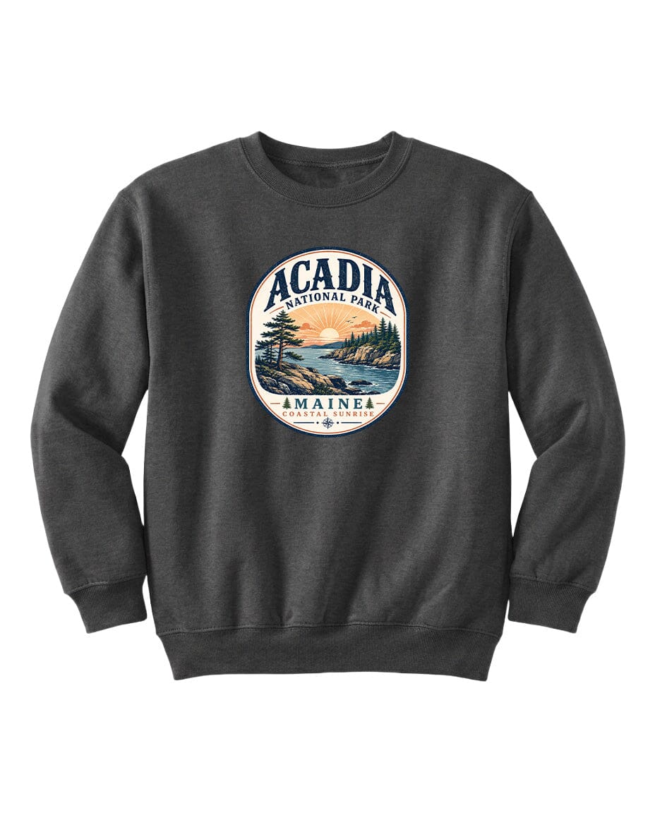 YOUTH Acadia National Park Badge Chest Logo T Shirt | Hoodie | Long Sleeve | Sweatshirt | Crew Neck | Tank Top 2 Fiesta Doodle waterproof vinyl sticker. dishwasher safe outdoor sticker.