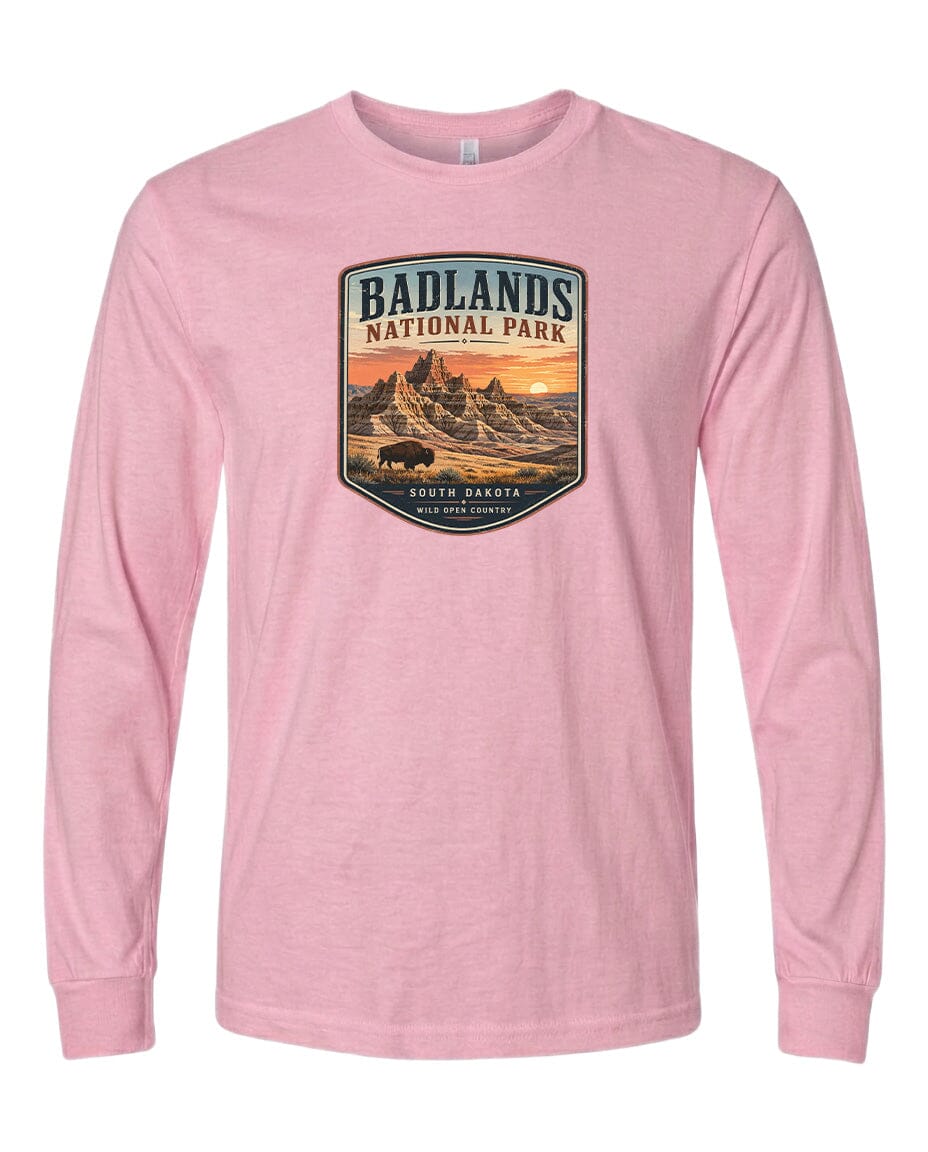 YOUTH Badlands National Park Badge Chest Logo T Shirt | Hoodie | Long Sleeve | Sweatshirt | Crew Neck | Tank Top 1 Fiesta Doodle waterproof vinyl sticker. dishwasher safe outdoor sticker.