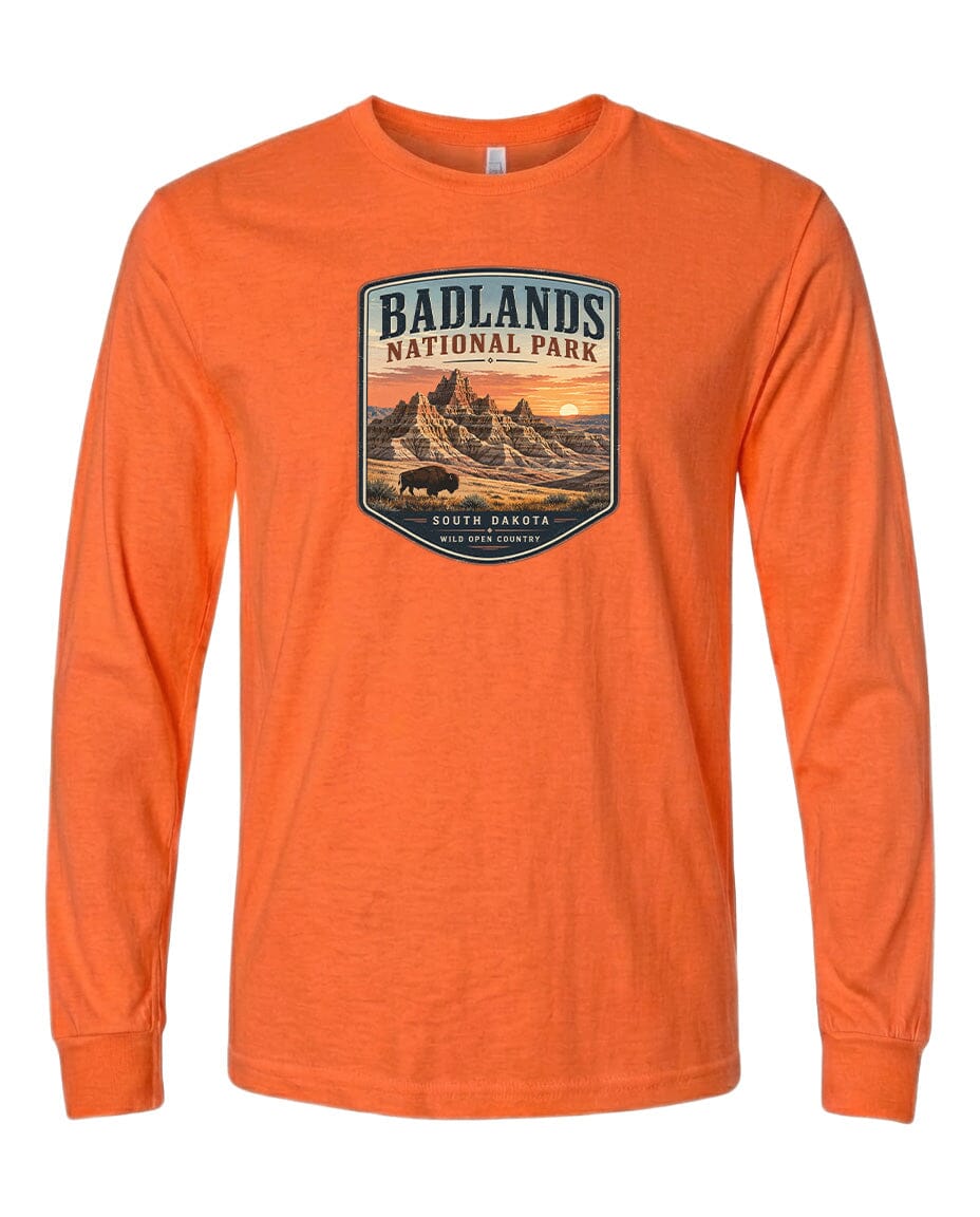 YOUTH Badlands National Park Badge Chest Logo T Shirt | Hoodie | Long Sleeve | Sweatshirt | Crew Neck | Tank Top 1 Fiesta Doodle waterproof vinyl sticker. dishwasher safe outdoor sticker.