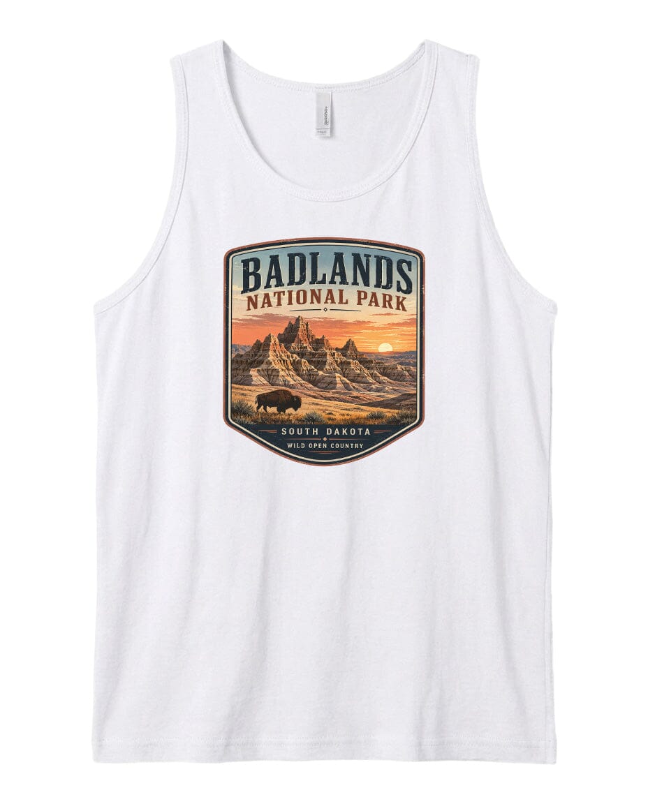 YOUTH Badlands National Park Badge Chest Logo T Shirt | Hoodie | Long Sleeve | Sweatshirt | Crew Neck | Tank Top 1 Fiesta Doodle waterproof vinyl sticker. dishwasher safe outdoor sticker.