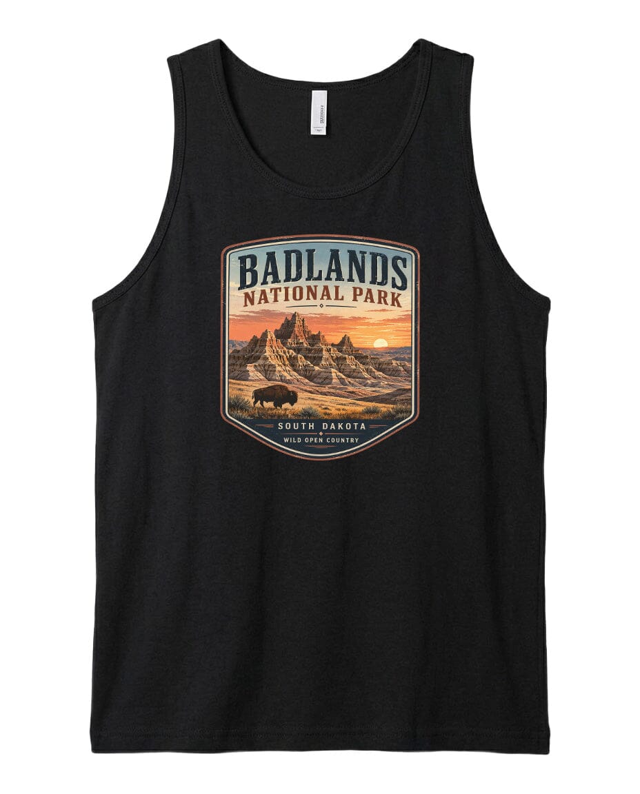 YOUTH Badlands National Park Badge Chest Logo T Shirt | Hoodie | Long Sleeve | Sweatshirt | Crew Neck | Tank Top 1 Fiesta Doodle waterproof vinyl sticker. dishwasher safe outdoor sticker.
