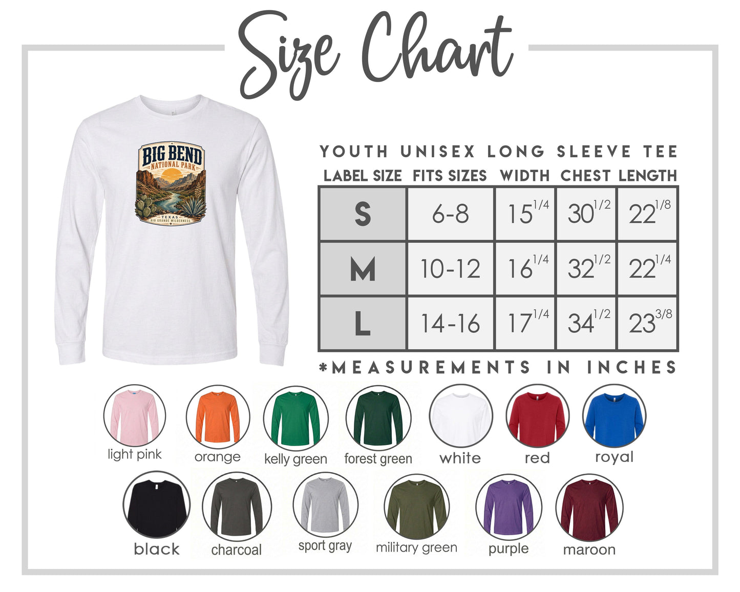 YOUTH Big Bend National Park Badge Chest Logo T Shirt | Hoodie | Long Sleeve | Sweatshirt | Crew Neck | Tank Top 1 Fiesta Doodle waterproof vinyl sticker. dishwasher safe outdoor sticker.