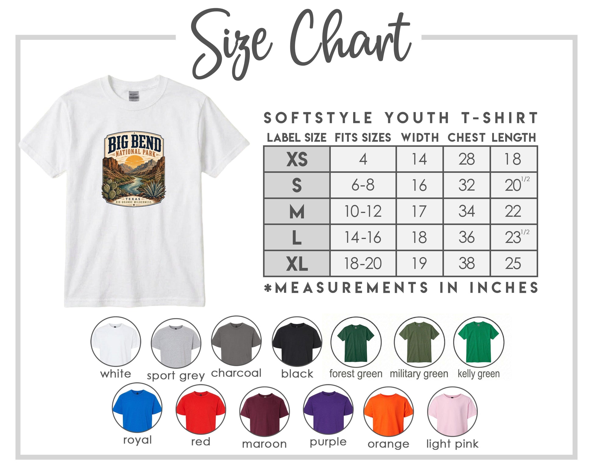 YOUTH Big Bend National Park Badge Chest Logo T Shirt | Hoodie | Long Sleeve | Sweatshirt | Crew Neck | Tank Top 1 Fiesta Doodle waterproof vinyl sticker. dishwasher safe outdoor sticker.