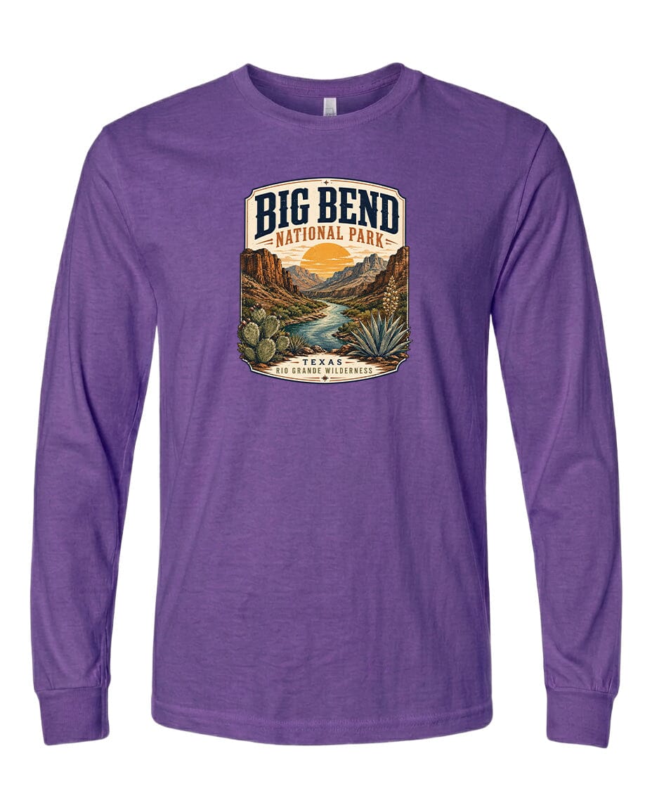 YOUTH Big Bend National Park Badge Chest Logo T Shirt | Hoodie | Long Sleeve | Sweatshirt | Crew Neck | Tank Top 1 Fiesta Doodle waterproof vinyl sticker. dishwasher safe outdoor sticker.