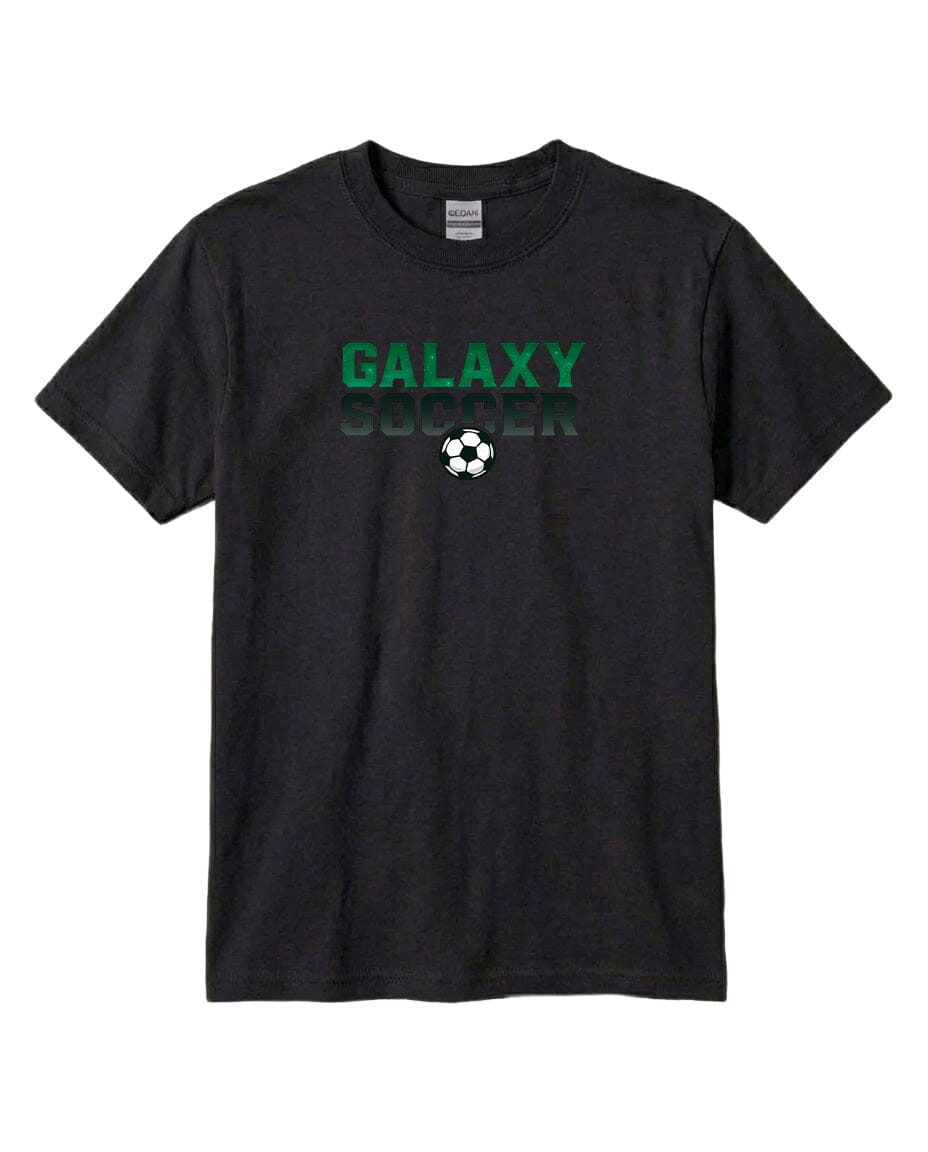 Youth Cosmic Galaxy Soccer Chest Logo T Shirt | Hoodie | Long Sleeve | Sweatshirt | Crew Neck Fiesta Doodle T Shirt YXS Black waterproof vinyl sticker. dishwasher safe outdoor sticker.