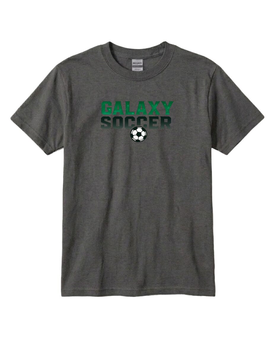 Youth Cosmic Galaxy Soccer Chest Logo T Shirt | Hoodie | Long Sleeve | Sweatshirt | Crew Neck Fiesta Doodle T Shirt YXS Charcoal waterproof vinyl sticker. dishwasher safe outdoor sticker.