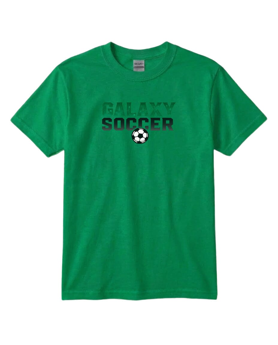 Youth Cosmic Galaxy Soccer Chest Logo T Shirt | Hoodie | Long Sleeve | Sweatshirt | Crew Neck Fiesta Doodle T Shirt YXS Kelly Green waterproof vinyl sticker. dishwasher safe outdoor sticker.