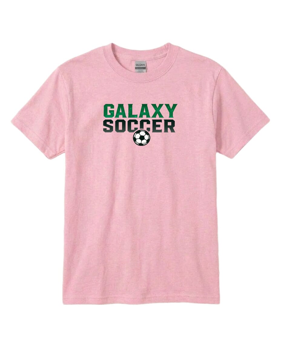 Youth Cosmic Galaxy Soccer Chest Logo T Shirt | Hoodie | Long Sleeve | Sweatshirt | Crew Neck Fiesta Doodle T Shirt YXS Light Pink waterproof vinyl sticker. dishwasher safe outdoor sticker.