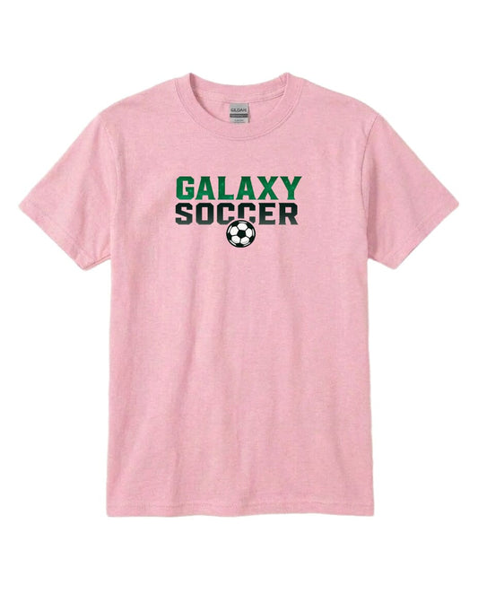 Youth Cosmic Galaxy Soccer Chest Logo T Shirt | Hoodie | Long Sleeve | Sweatshirt | Crew Neck Fiesta Doodle T Shirt YXS Light Pink waterproof vinyl sticker. dishwasher safe outdoor sticker.