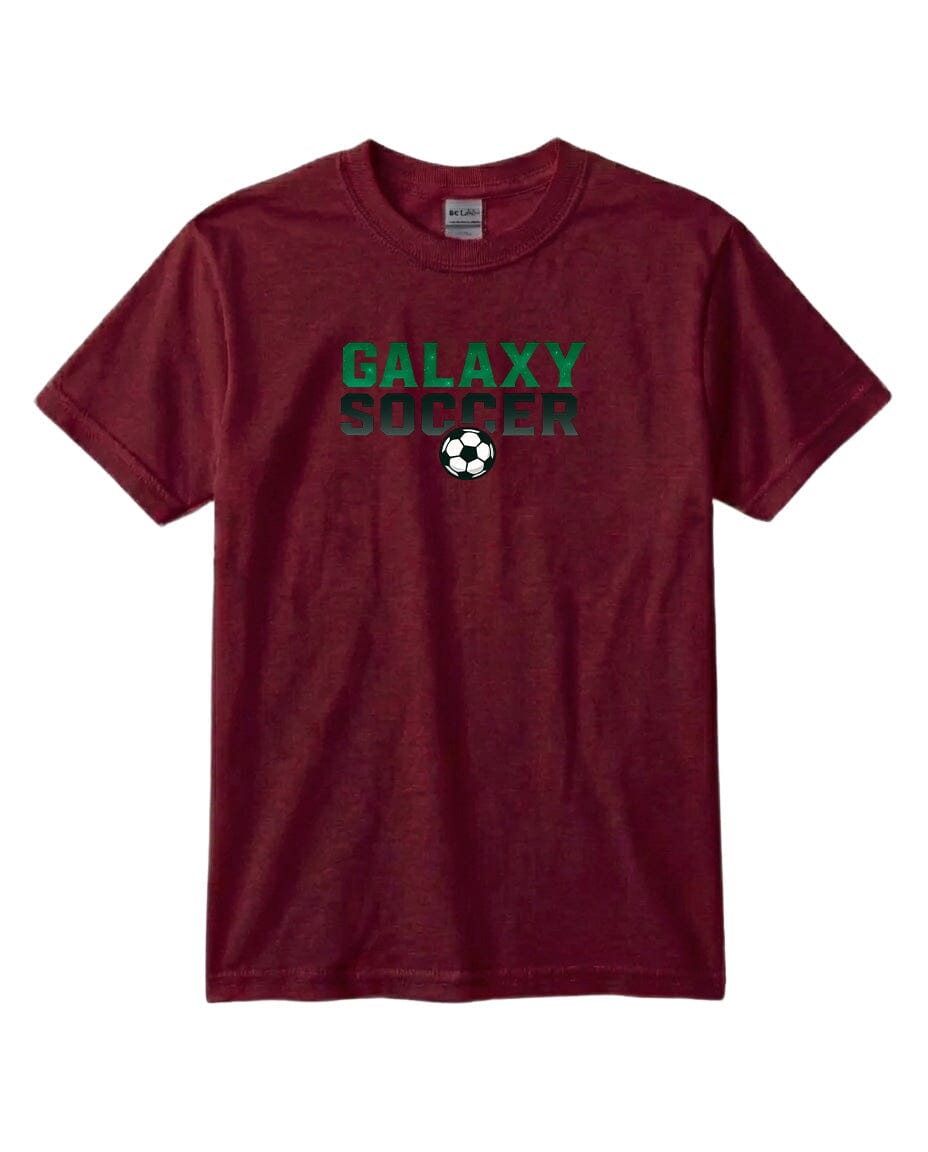 Youth Cosmic Galaxy Soccer Chest Logo T Shirt | Hoodie | Long Sleeve | Sweatshirt | Crew Neck Fiesta Doodle T Shirt YXS Maroon waterproof vinyl sticker. dishwasher safe outdoor sticker.