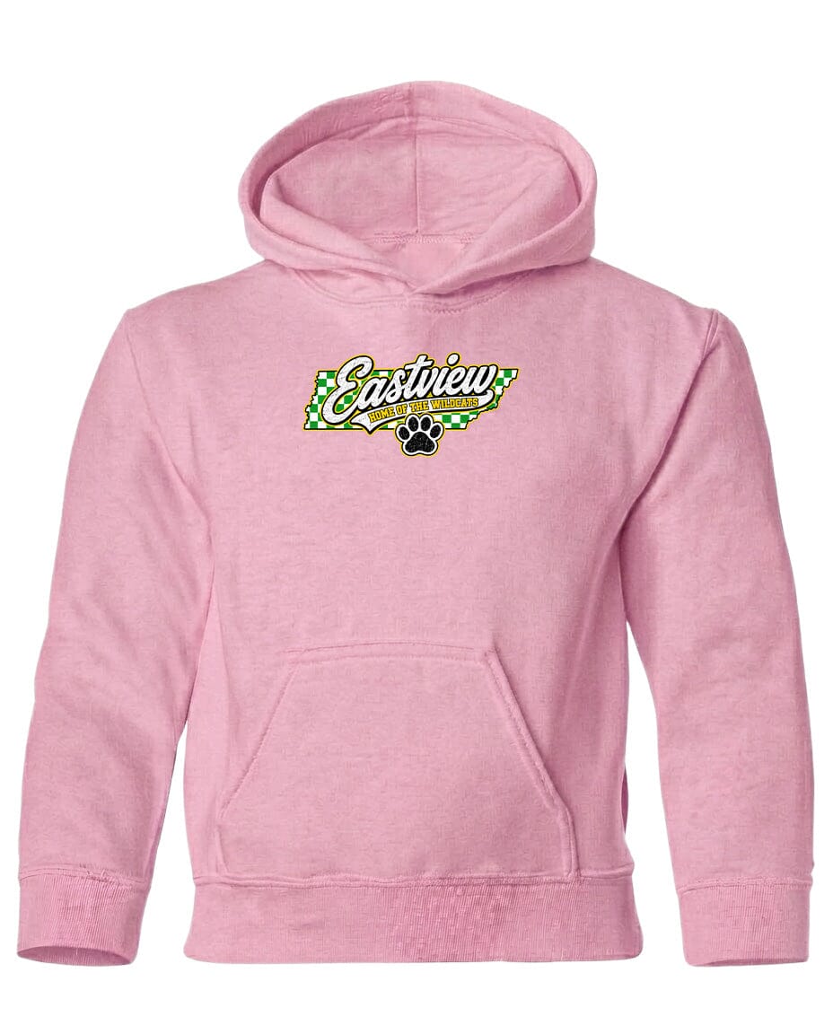 YOUTH Eastview Home of the Wildcats Chest Logo T Shirt | Hoodie | Long Sleeve | Sweatshirt | Crew Neck | Tank Top 1 Fiesta Doodle YL Heavyweight Hoodie Light Pink waterproof vinyl sticker. dishwasher safe outdoor sticker.