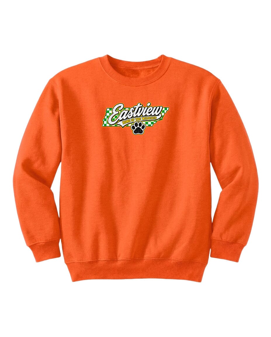 YOUTH Eastview Home of the Wildcats Chest Logo T Shirt | Hoodie | Long Sleeve | Sweatshirt | Crew Neck | Tank Top 1 Fiesta Doodle YL Sweat Shirt Orange waterproof vinyl sticker. dishwasher safe outdoor sticker.