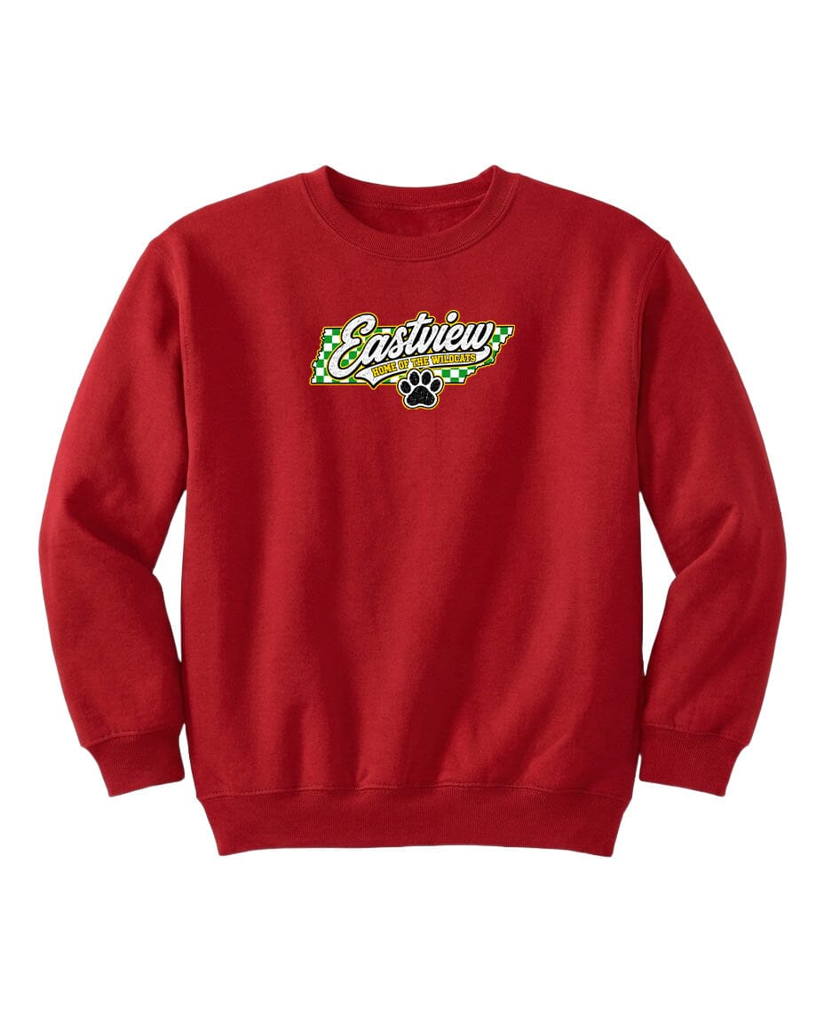 YOUTH Eastview Home of the Wildcats Chest Logo T Shirt | Hoodie | Long Sleeve | Sweatshirt | Crew Neck | Tank Top 1 Fiesta Doodle YL Sweat Shirt Red waterproof vinyl sticker. dishwasher safe outdoor sticker.