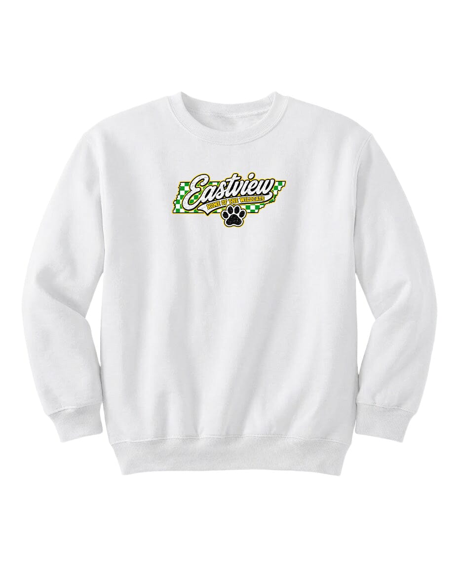 YOUTH Eastview Home of the Wildcats Chest Logo T Shirt | Hoodie | Long Sleeve | Sweatshirt | Crew Neck | Tank Top 1 Fiesta Doodle YL Sweat Shirt White waterproof vinyl sticker. dishwasher safe outdoor sticker.