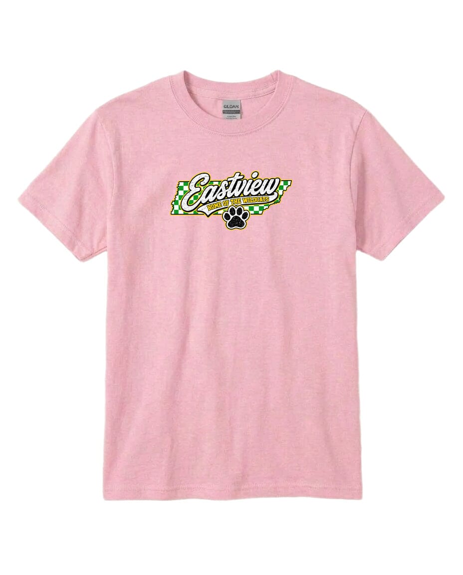 YOUTH Eastview Home of the Wildcats Chest Logo T Shirt | Hoodie | Long Sleeve | Sweatshirt | Crew Neck | Tank Top 1 Fiesta Doodle YL T Shirt Light Pink waterproof vinyl sticker. dishwasher safe outdoor sticker.